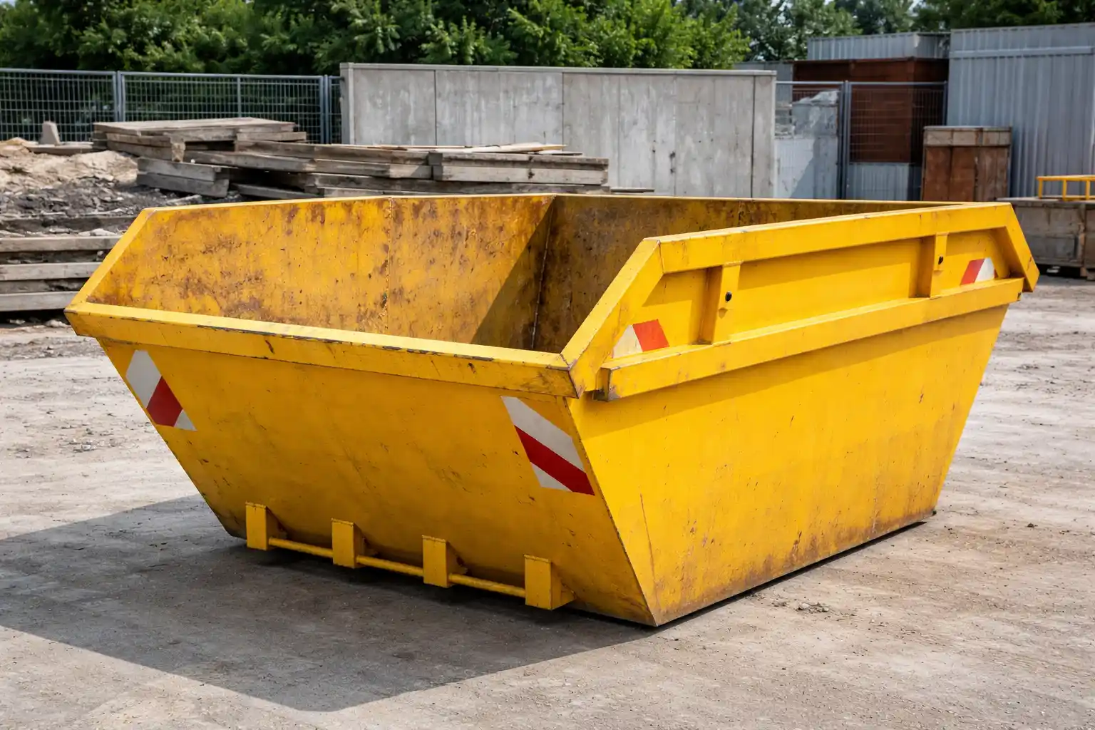 Yellow skip for hire in Ealing